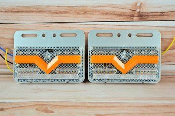 Габаритный фонарь LED с поворотом и подсветкой 24V желтый AL-00316 фото