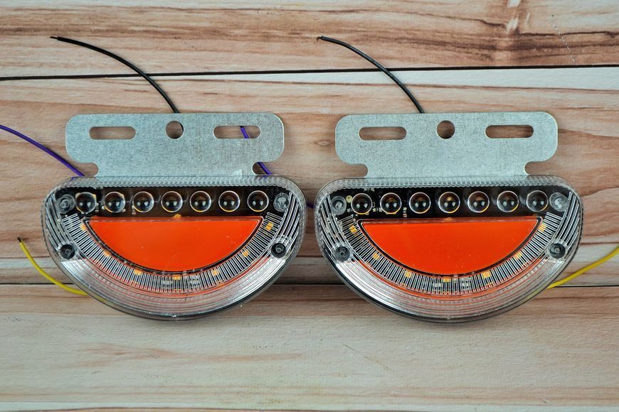 Габаритный фонарь LED с поворотом и подсветкой 24V желтый AL-00318 фото