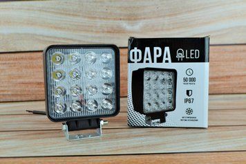 Світлодіодна LED-фара робоча 48 Вт, (3 Вт*16ламп) (товщина радіатора 40мм) 10610 фото