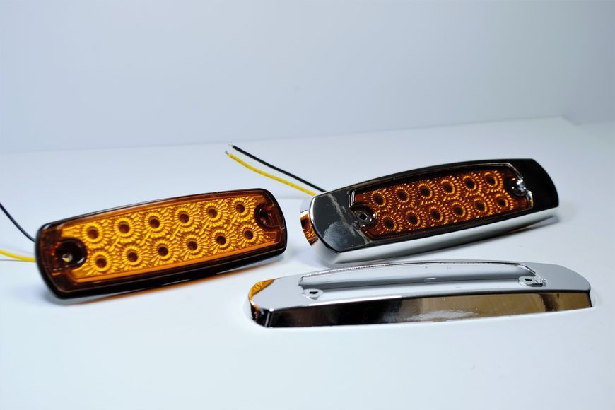 Габарит LED NTK жовтий 12-ти діодний 24V (2шт) AL-00354 фото